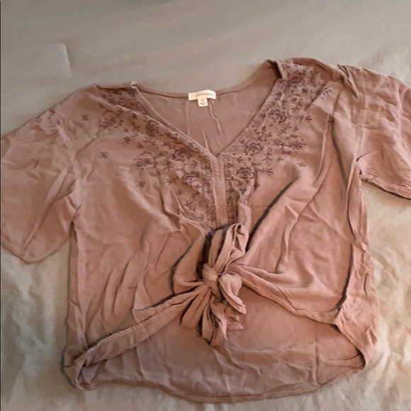 Purple tie front top - Picture 2 of 3